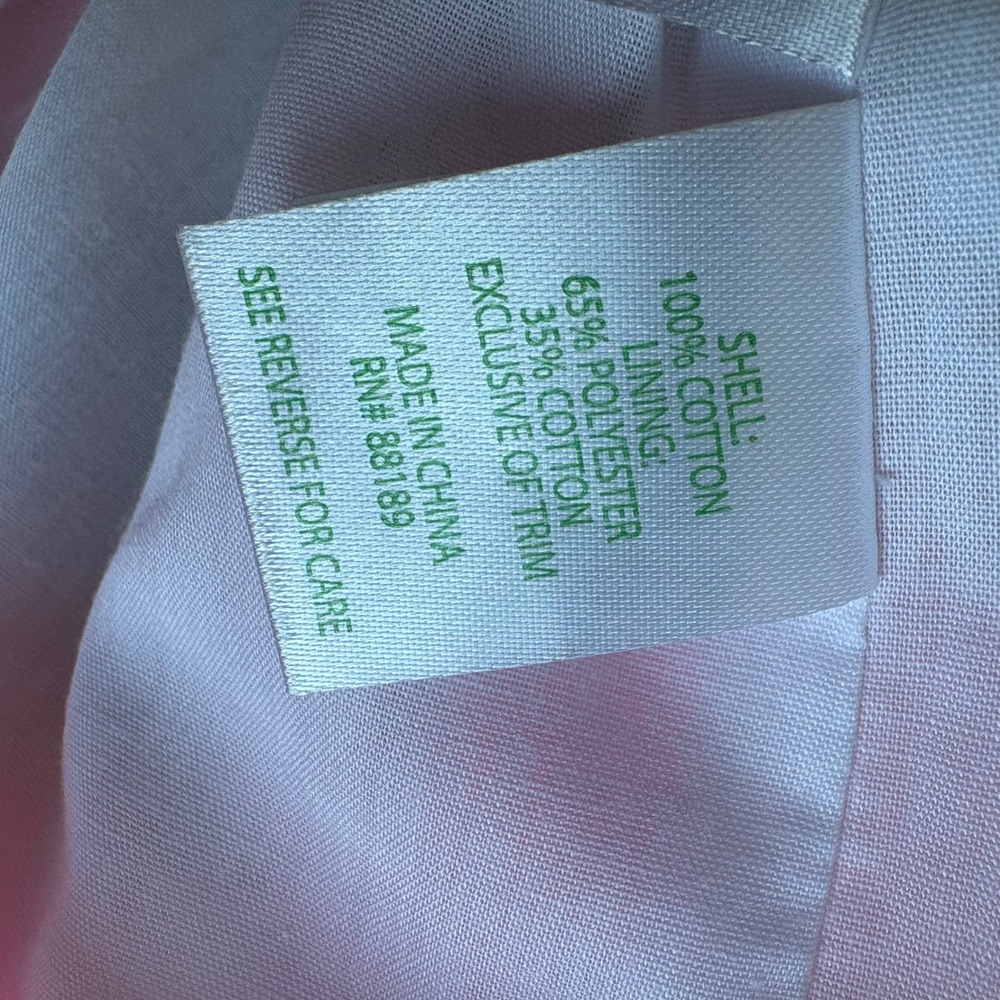 Lilly Pulitzer Girls Pink Green Pineapple Print Shift Dress Lace Trim Size 7 - Picture 5 of 6